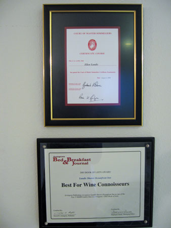 Landis Sommelier & Inn Wine Certificates